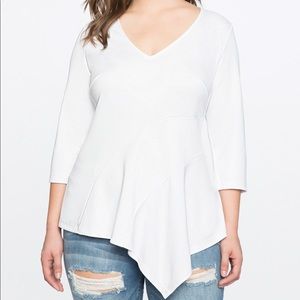 ELOQUII Asymmetric Flounce Peplum Top